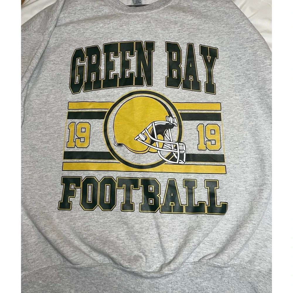 Vtg. Green Bay Packers Sweatshirt Men's XL Gildan Grey Crewneck NFL 90s Football